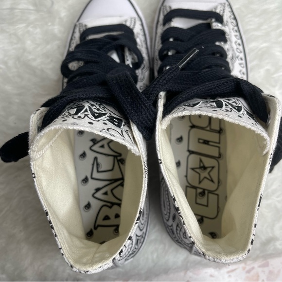 New men’s CONVERSE White & Black Bandana Print  Baca CTAS Pro Hi Top Size Men9 - Picture 10 of 14